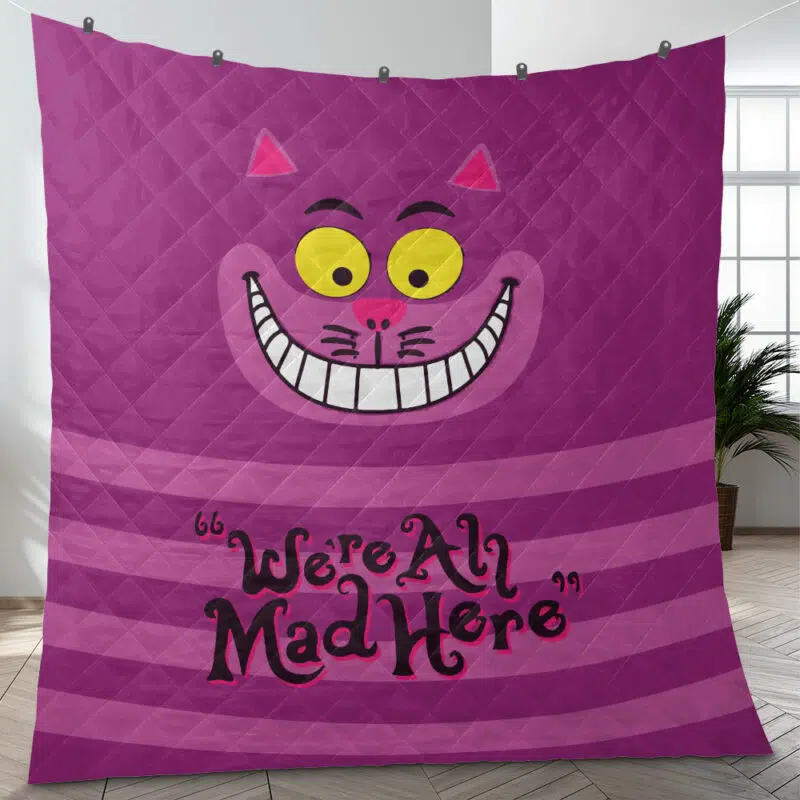 We Are All Mad Here Alice in Wonderland Quilt Blanket