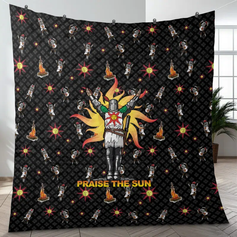 Praise the Sun Dark Souls Quilt Blanket