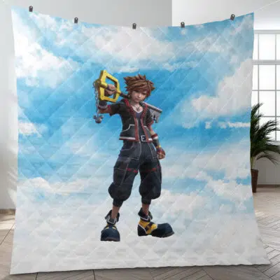 Sora Kingdom Hearts Quilt Blanket