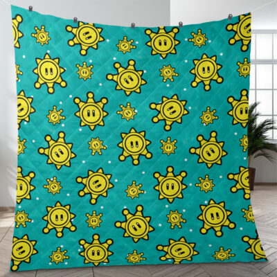 Sunshine Pattern Super Mario Quilt Blanket