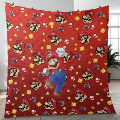 Super Mario Bros Quilt Blanket