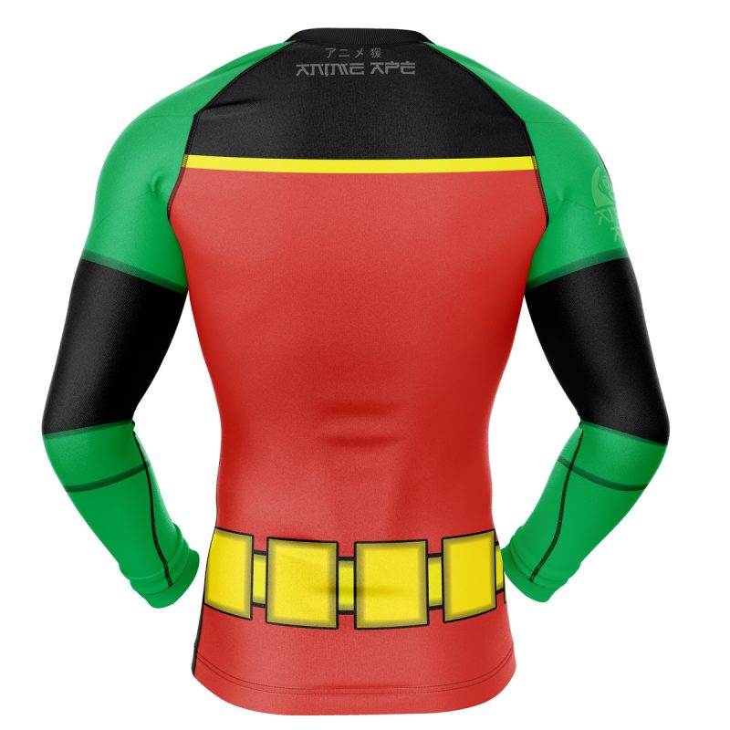 Robin DC Comics Long Sleeve Rash Guard Compression Shirt - Image 2