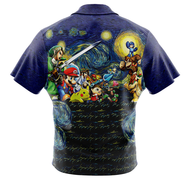Smash Bros. Starry Night Button Up Hawaiian Shirt - Image 2
