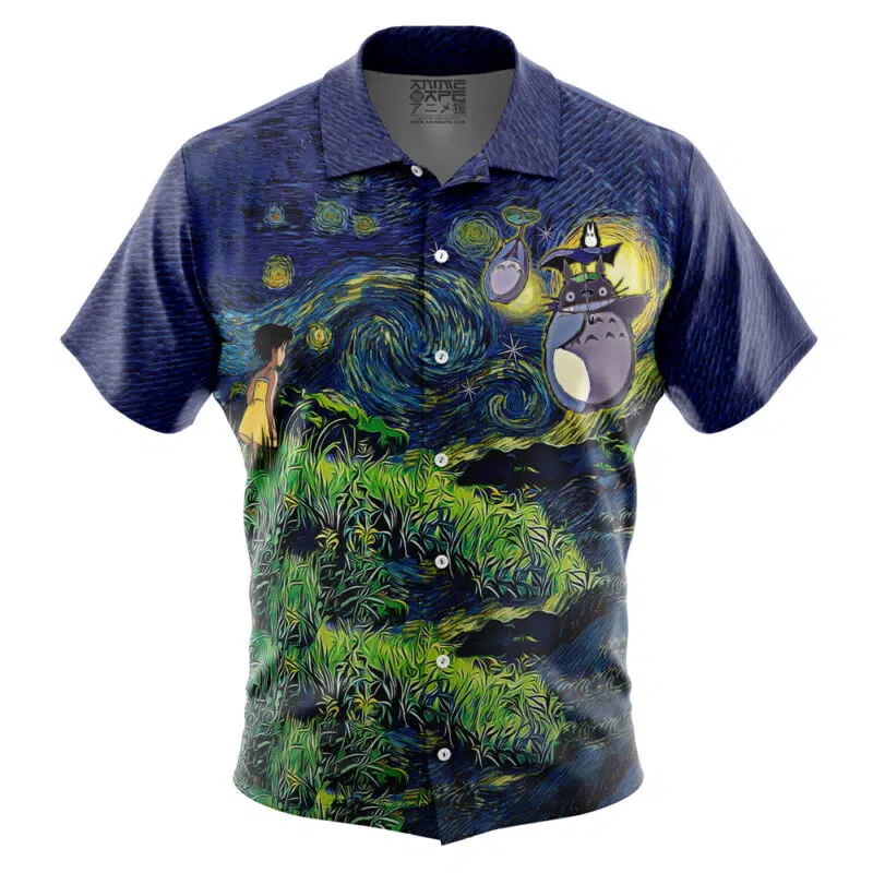 Totoro Starry Night Studio Ghibli Hawaiian Shirt