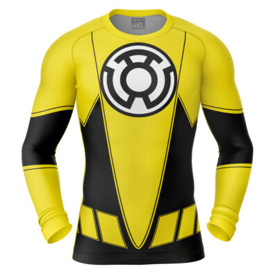 Yellow Lantern DC Comics Long Sleeve Rash Guard Compression Shirt