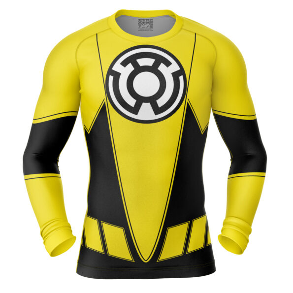 Yellow Lantern DC Comics Long Sleeve Rash Guard Compression Shirt
