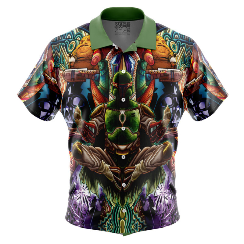 Trippy Boba Fett Star Wars Button Up Hawaiian Shirt