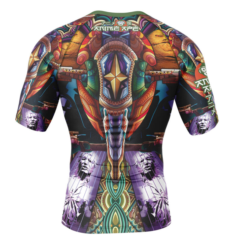 Trippy Boba Fett Star Wars Short Sleeve Rash Guard Compression Shirt - Image 2