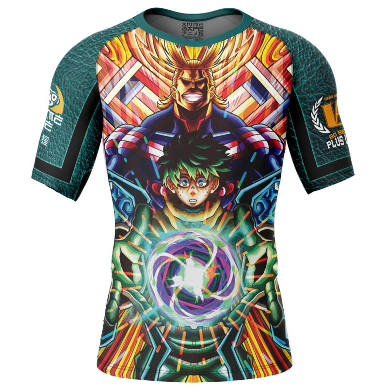 Trippy Midoriya Izuku My Hero Academia Short Sleeve Rash Guard Compression Shirt