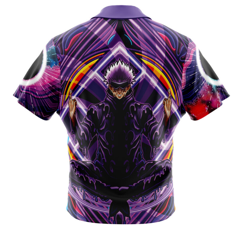 Trippy Gojo Satoru V2 Jujutsu Kaisen Button Up Hawaiian Shirt - Image 2