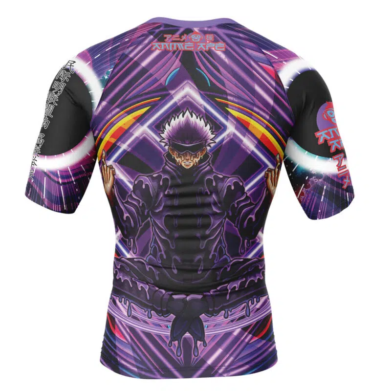 Trippy Gojo Satoru V2 Jujutsu Kaisen Short Sleeve Rash Guard Compression Shirt - Image 2