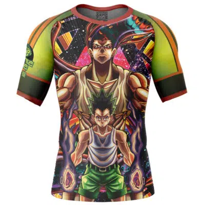 Trippy Gon Freecss Hunter X Hunter Short Sleeve Rash Guard Compression Shirt