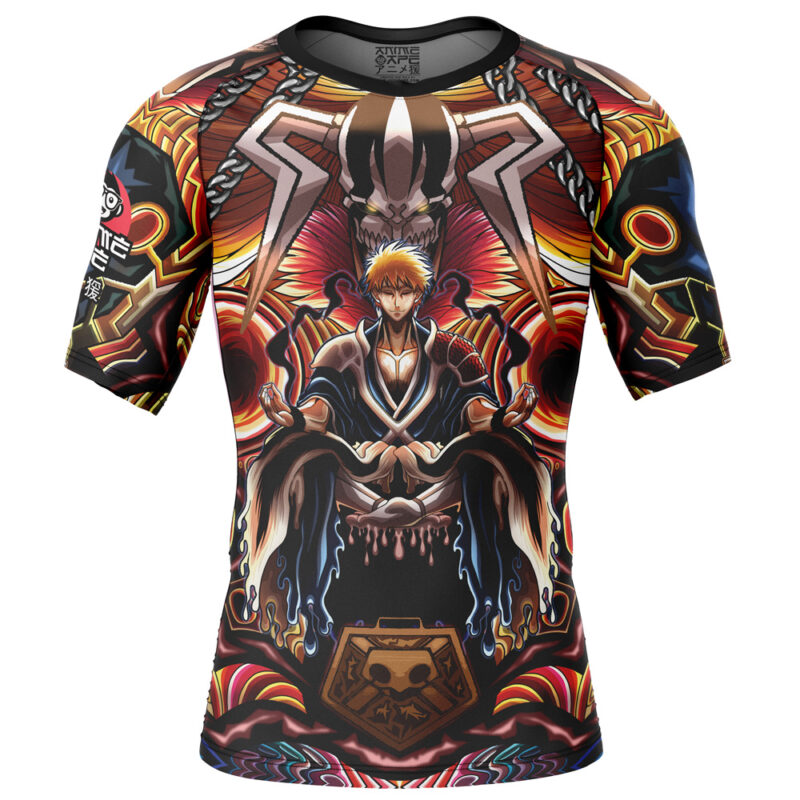Trippy Kurosaki Ichigo TYBWA Bleach Short Sleeve Rash Guard Compression Shirt