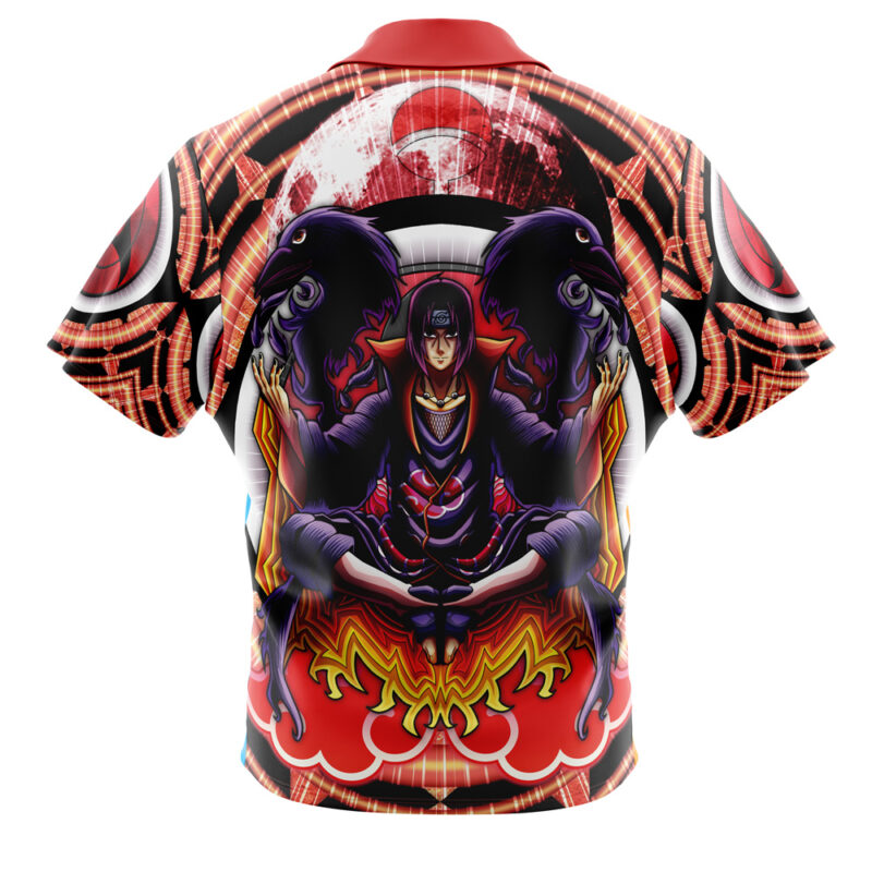 Trippy Uchiha Itachi Shippuden Button Up Hawaiian Shirt - Image 2
