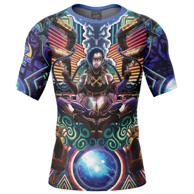 Trippy Jinx Arcane Short Sleeve Rash Guard Compression Shirt