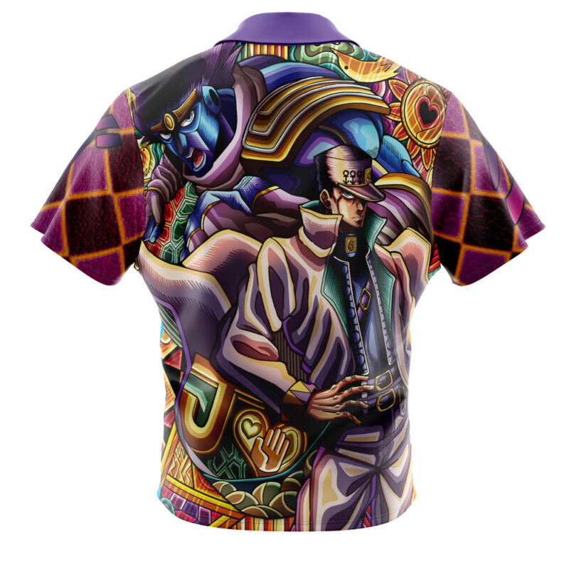 Trippy Jotaro Kujo JoJo's Bizarre Adventure Button Up Hawaiian Shirt - Image 2