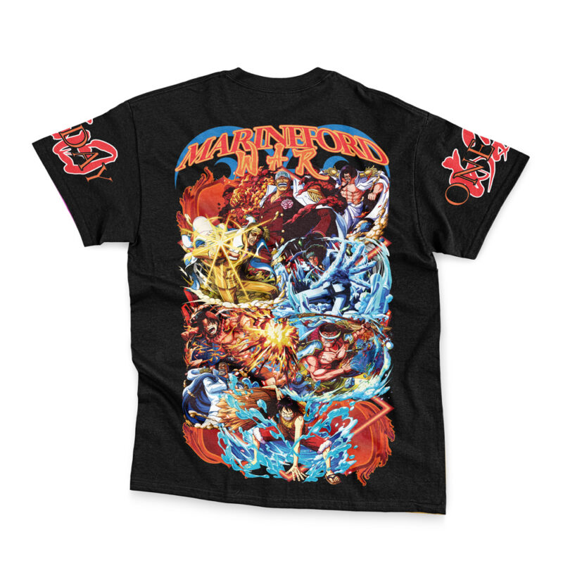 Marineford War One Piece Streetwear T-Shirt - Image 2