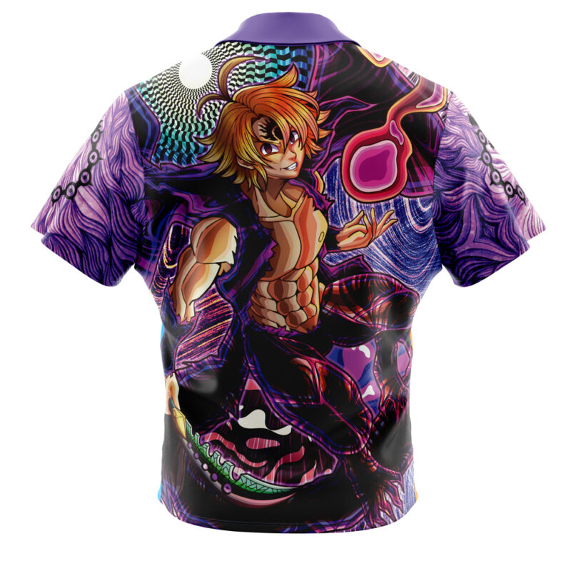 Trippy Meliodas Assault Mode Seven Deadly Sins Button Up Hawaiian Shirt - Image 2