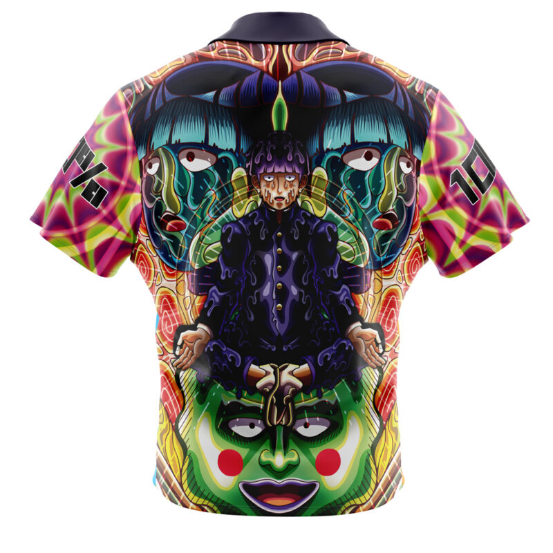 Trippy Shigeo Kageyama Mob Psycho100 Button Up Hawaiian Shirt - Image 2