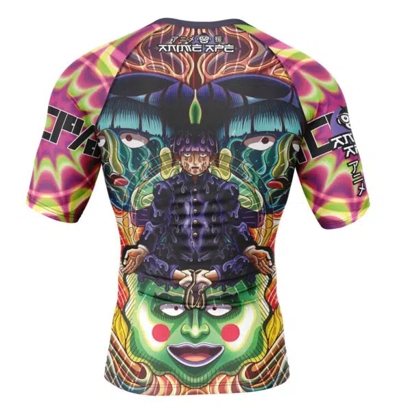 Trippy Shigeo Kageyama Mob Psycho 100 Short Sleeve Rash Guard Compression Shirt