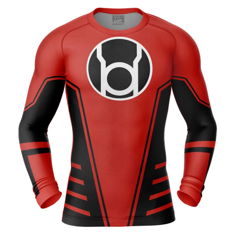 Red Lantern DC Comics Long Sleeve Rash Guard Compression Shirt