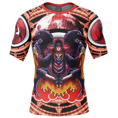 Trippy Uchiha Itachi Naruto Short Sleeve Rash Guard Compression Shirt