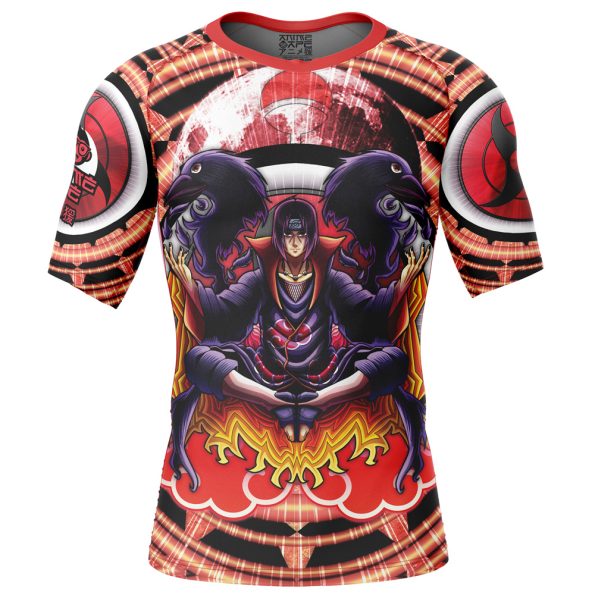 Trippy Uchiha Itachi Naruto Short Sleeve Rash Guard Compression Shirt