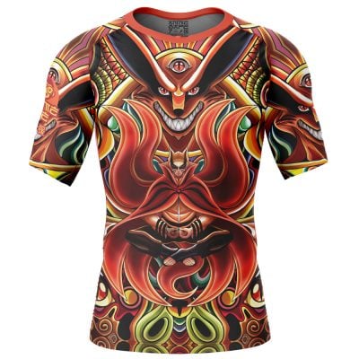Trippy Uzumaki Naruto Baryon Mode Boruto Short Sleeve Rash Guard Compression Shirt