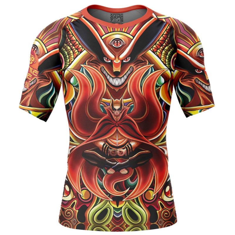 Trippy Uzumaki Naruto Baryon Mode Boruto Short Sleeve Rash Guard Compression Shirt
