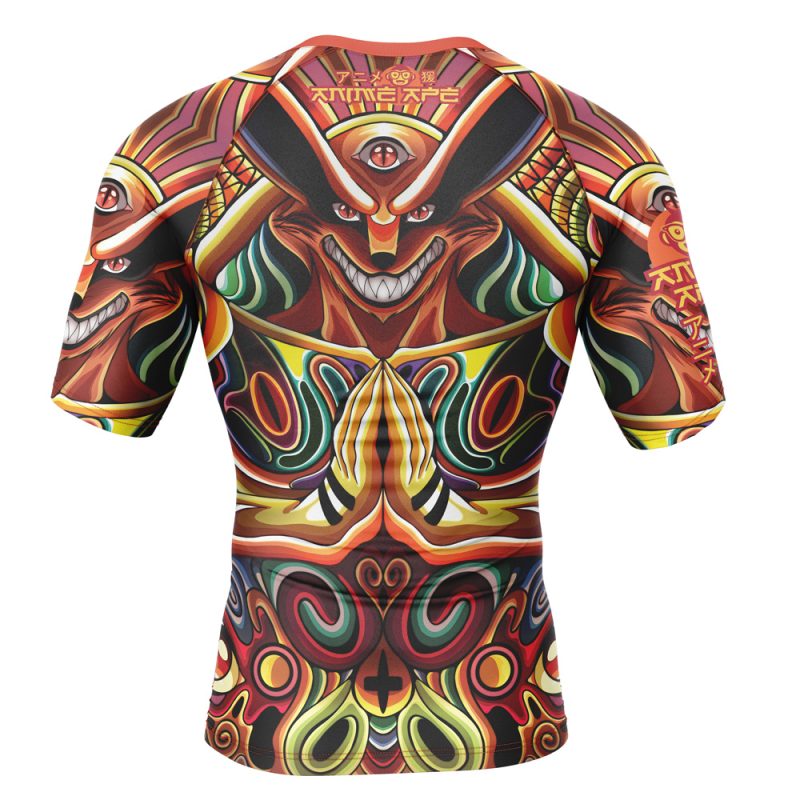 Trippy Uzumaki Shippuden Baryon Mode Boruto Short Sleeve Rash Guard Compression Shirt - Image 2