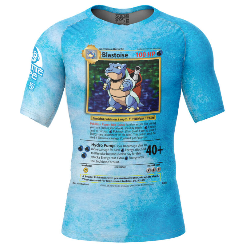Blastoise Card V2 Pokemon Long Sleeve Rash Guard Compression