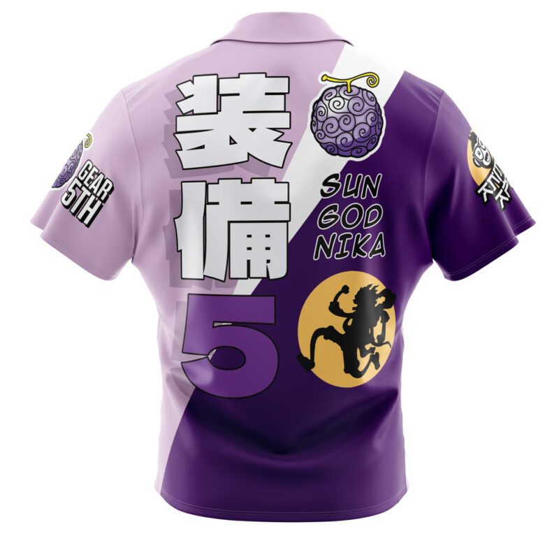 Gear 5th Luffy V5 One Piece Button Up Hawaiian Shirt - Image 2