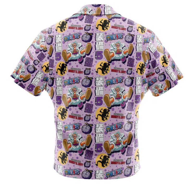 Luffy Gear 5 Sun God Nika One Piece Button Up Hawaiian Shirt - Image 2