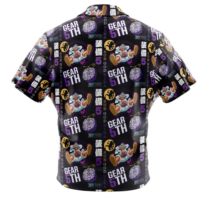 Luffy Gear 5 Sun God Nika V2 One Piece Button Up Hawaiian Shirt - Image 2