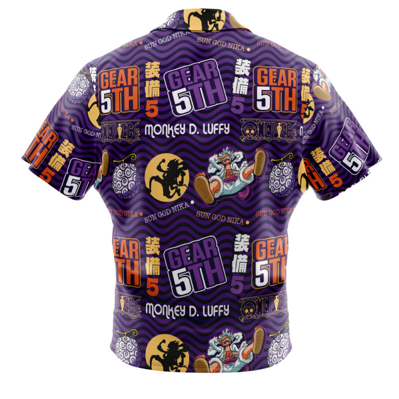 Luffy Gear 5 Sun God Nika V3  One Piece Button Up Hawaiian Shirt - Image 2