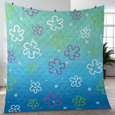 Bikini Bottom Pattern Spongebob Squarepants Quilt Blanket
