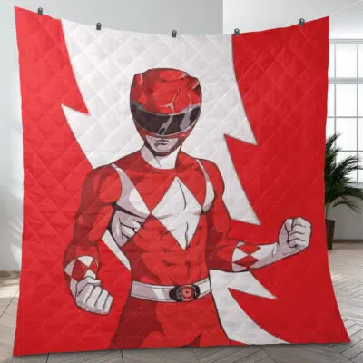 Red Ranger v2 Mighty Morphin Power Rangers Quilt Blanket