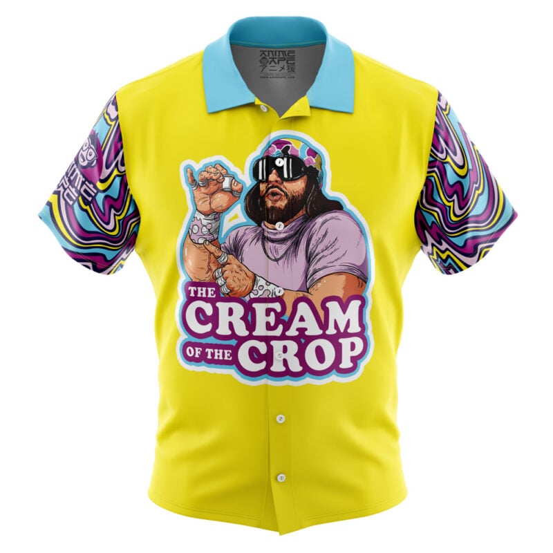 The Cream of the Crop Trippy Randy Savage Pop Culture Button Up Hawaiian Shirt