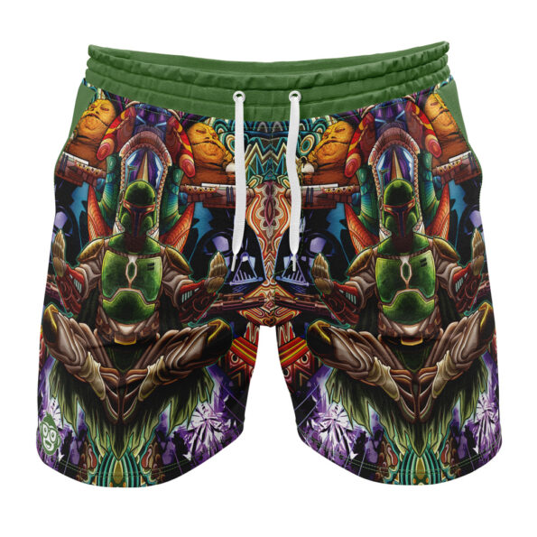 Trippy Boba Fett Star Wars Clover Gym Shorts
