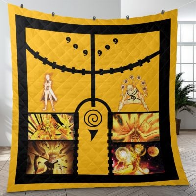 Nine-Tail Chakra Mode Naruto Quilt Blanket