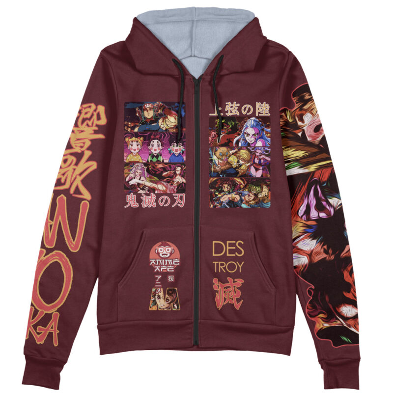 Entertainment District Arc Demon Slayer Streetwear Zip Hoodie Jacket - Image 2