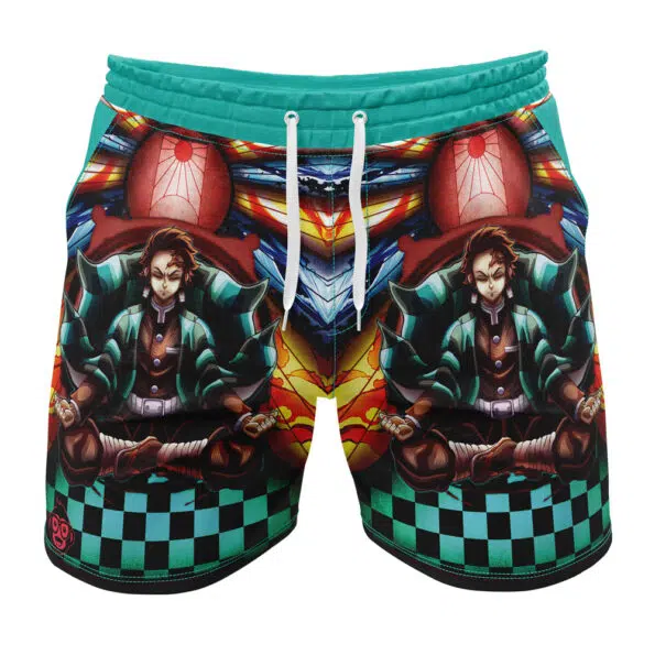 Trippy Kamado Tanjiro Demon Slayer Gym Shorts