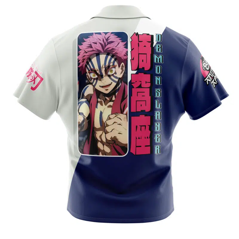 Akaza Demon Slayer Button Up Hawaiian Shirt - Image 2