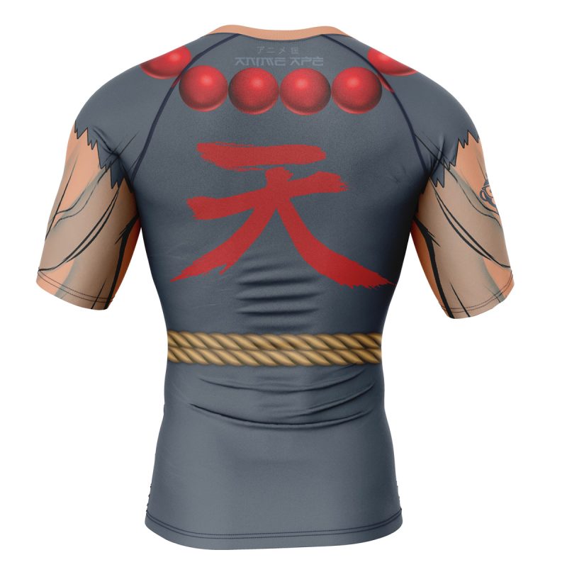 Akuma Street Fighter Short Sleeve Rash Guard Compression Shirt - Image 2