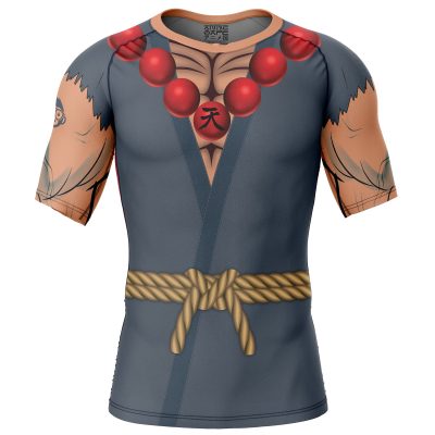 Akuma Street Fighter Short Sleeve Rash Guard Compression Shirt