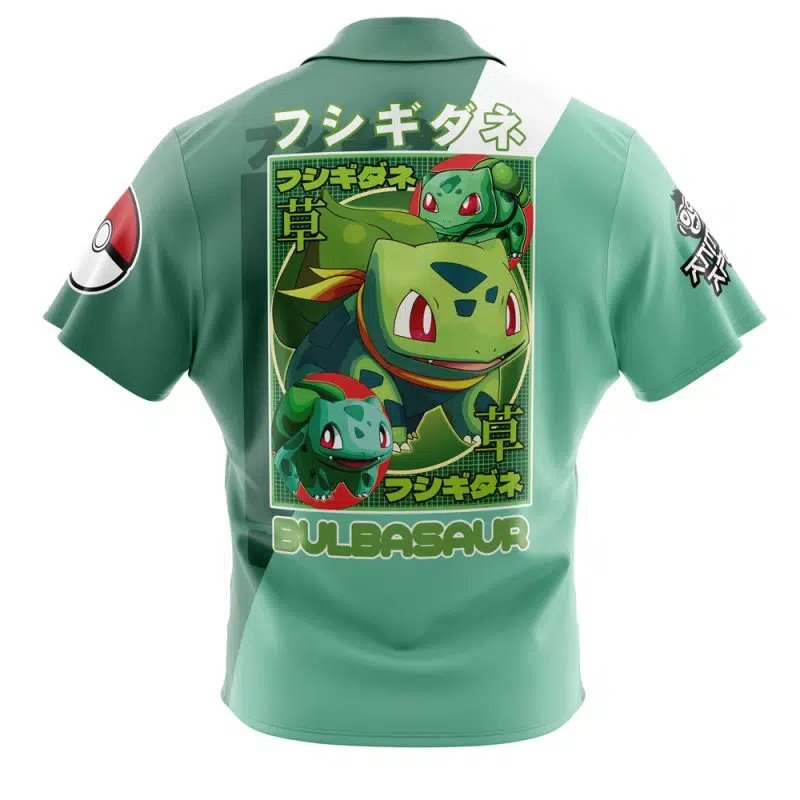 Bulbasaur Pokemon Button Up Hawaiian Shirt - Image 2