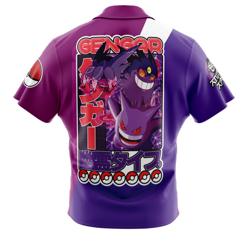Gengar V2 Pokemon Button Up Hawaiian Shirt - Image 2