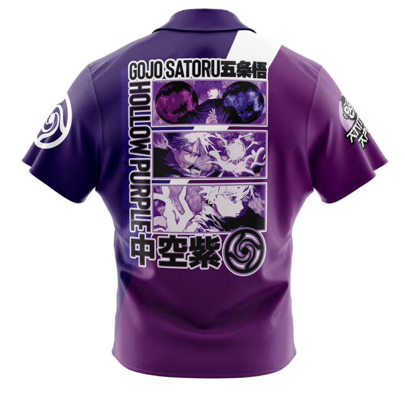 Gojo Satoru Hollow Purple Jujutsu Kaisen Button Up Hawaiian Shirt - Image 2