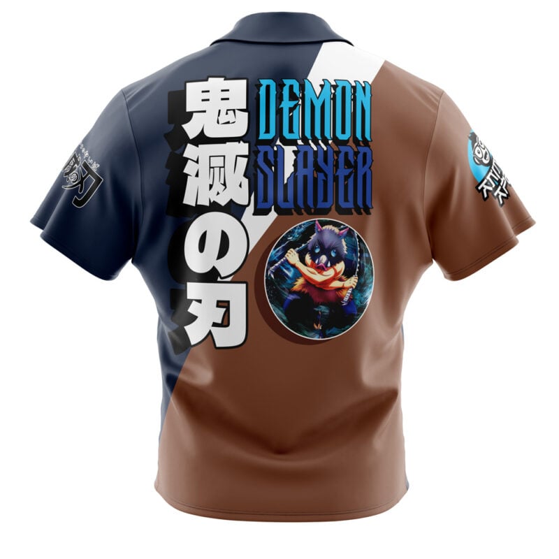 Hashibira Inosuke Demon Slayer Button Up Hawaiian Shirt - Image 2