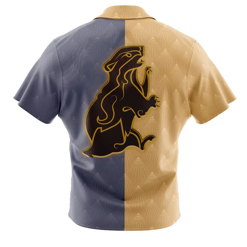 Hogwarts Legacy Hufflepuff Badge Harry Potter Button Up Hawaiian Shirt - Image 2